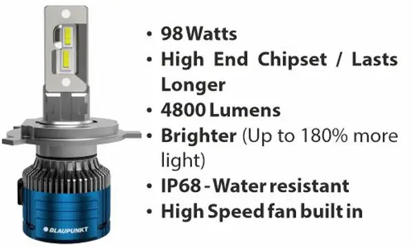 Blaupunkt LED 9X PRO - H4 12 Volt Car Headlight Lamp